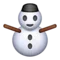 Snögubbe utan snö emoji på iPhone (iOS 9.1)