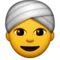 Person som bär turban emoji på iPhone (iOS 9.1)