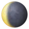Waning Crescent Moon emoji on Apple iOS 9.1