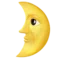 Månens ansigt i første kvarter emoji på iPhone