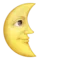 Last Quarter Moon Face emoji on iPhone (iOS 5.1)