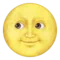 Fullmåneansikte emoji på iPhone (iOS 9.1)