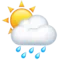 Sun Behind Rain Cloud emoji on iPhone (iOS 16.4)
