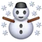 Snögubbe emoji på iPhone (iOS 9.1)