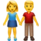 Woman and Man Holding Hands emoji on iPhone