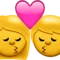 Kiss emoji on Apple iOS 9.0
