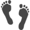 Footprints emoji on Apple iOS 12.1