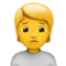 Orang yang Mengerutkan Alis emoji di iPhone (iOS 14.5)