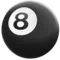 Biljard 8-boll emoji på iPhone (iOS 12.2)