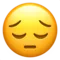 Pensive Face emoji on iPhone