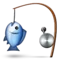 Fishing Pole emoji on Apple iOS 9.0
