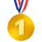 1:a platsmedalj emoji på iPhone (iOS 12.2)