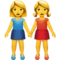 Women Holding Hands emoji on iPhone (iOS 13.1)