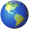 Globe Showing Americas emoji on iPhone (iOS 13.1)