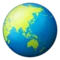 Globen som visar Asien-Australien emoji på iPhone (iOS 9.1)
