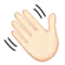 Mano que saluda: tono de piel claro emoji en Apple iOS 9.0