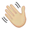 Mano che saluta: carnagione medio-chiara emoji su Apple iOS 8.3