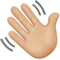 Waving Hand: Medium-Light Skin Tone emoji on iPhone (iOS 13.1)