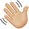 Waving Hand: Medium-Light Skin Tone emoji on Apple iOS 17.4