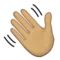 Viftande hand: Mellan hudton emoji på iPhone (iOS 9.1)
