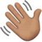 Χέρι που κουνάει: Μεσαίος τόνος δέρματος emoji στο iPhone (iOS 15.4)
