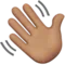 Waving Hand: Medium Skin Tone emoji on iPhone