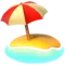 Strand med parasol emoji på iPhone