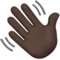 Waving Hand: Dark Skin Tone emoji on Apple iOS 17.4