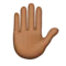 Raised Hand: Medium-Dark Skin Tone emoji on Apple iOS 8.3