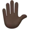 Raised Hand: Dark Skin Tone emoji on Apple iOS 17.4
