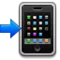 Mobiltelefon med pil emoji på iPhone (iOS 5.0)