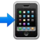 Κινητό τηλέφωνο με βέλος emoji στο iPhone (iOS 6.0)