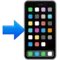 Mobiltelefon med pil emoji på iPhone