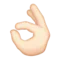 OK Hand: Light Skin Tone emoji on Apple iOS 8.3