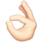 OK Hand: Light Skin Tone emoji on Apple iOS 13.1