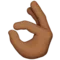 OK Hand: Medium-Dark Skin Tone emoji on Apple iOS 13.2