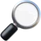 Förstoringsglas lutat åt höger emoji på iPhone (iOS 12.2)