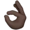 OK Hand: Dark Skin Tone emoji on Apple iOS 11.2