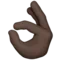 OK Hand: Dark Skin Tone emoji on iPhone