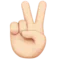 Victory Hand: Light Skin Tone emoji on iPhone (iOS 12.1)