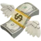 Money with Wings emoji on iPhone (iOS 12.1)
