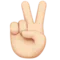 Victory Hand: Light Skin Tone emoji on Apple iOS 17.4