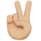Mano della vittoria: carnagione medio-chiara emoji su Apple iOS 11.3