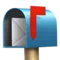 Åben postkasse med hævet flag emoji på iPhone