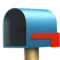Åben postkasse med sænket flag emoji på iPhone
