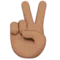 Victory Hand: Medium Skin Tone emoji on Apple iOS 11.2