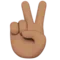 Victory Hand: Medium Skin Tone emoji on iPhone