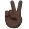Victory Hand: Dark Skin Tone emoji on iPhone