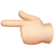 Backhand Index Pointing Left: Light Skin Tone emoji on Apple iOS 12.1