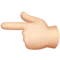 Backhand Index Pointing Left: Light Skin Tone emoji on iPhone